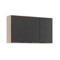 Armário Aéreo p/ Cozinha Firenze 3 Portas 120cm Avena/Grafito - Demóbile - 1