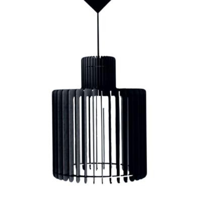 Luminária de Teto Pendente Drink Preta em Madeira MDF Bivolt 100W Lenobre