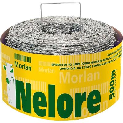 Arame Farpado Nelore para Cercas Rolo 500m Maleável e de Fácil Manuseio Morlan