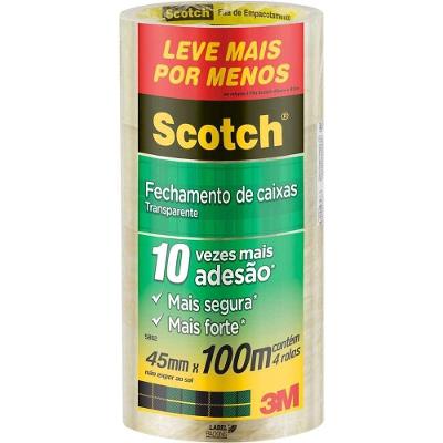 Fita Adesiva para Empacotamento SCOTCH HB004640734 45mm X 100m Transparente 20% Mais Resistente