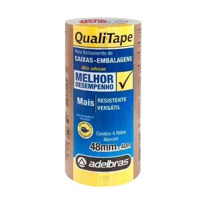 Fita para Embalagem Qualitape 520 para Empacotamento e Lacração Marrom 48mm X 40m Adelbras