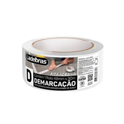 Fita Adesiva para Demarcação de Solo 910 48mm X 30m para Sinalização Branco Adelbras