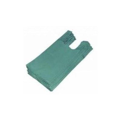 Sacola Plástica Reciclada Alça Camiseta 60x80cm Reforçada Pacote 5kg Verde