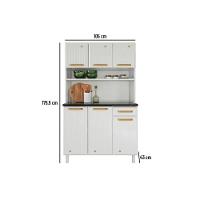 Armário Aéreo p/ Cozinha Diamante Smart c/ 6 Portas e 1 Gaveta 105cm Branco - Telasul - 7