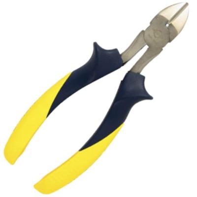 Alicate de Corte Diagonal 6 8003 em Aço Carbono com Cabo Pvc Azul e Amarelo Brasfort