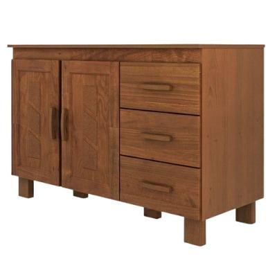 Balcão com Tampo 1241C 2 Portas Madeira Maciça 120cm Castanho Milani Movelaria