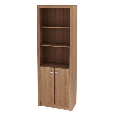Armário Estante Alto para Escritório ME4110 2 Portas MDP 60cm Amêndoa Gran Belo