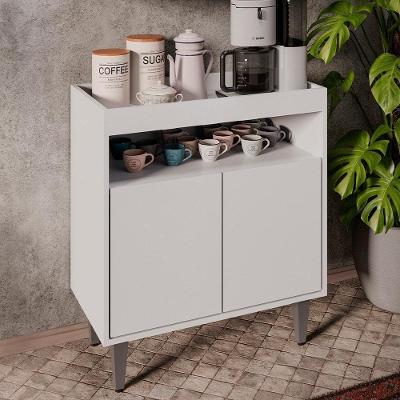 Balcão Cantinho do Café Chico Branco G96 2 Portas para Cozinha Branco Gran Belo
