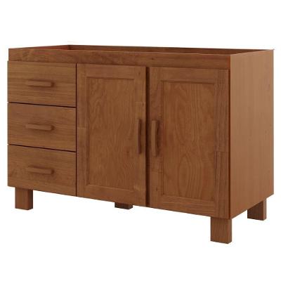 Balcão para Pia 1291C 2 Portas Madeira Maciça 120cm Castanho Milani Movelaria