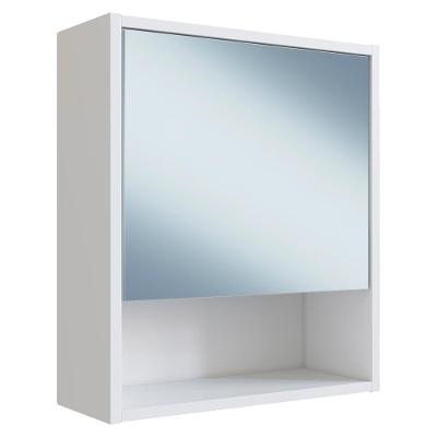 Armário Espelheira B85 1 Porta 3 Prateleiras MDP 41,5cm Branco Nova Mobile