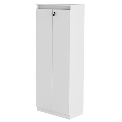 Armário Alto ME4151 com Tranca 2 Portas 3 Prateleiras MDP 60cm Branco Gran Belo