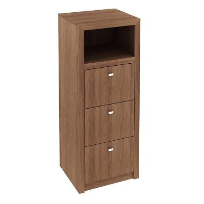 Armário Arquivo para Escritório ME4118 3 Gavetas MDP 52cm Amêndoa Gran Belo