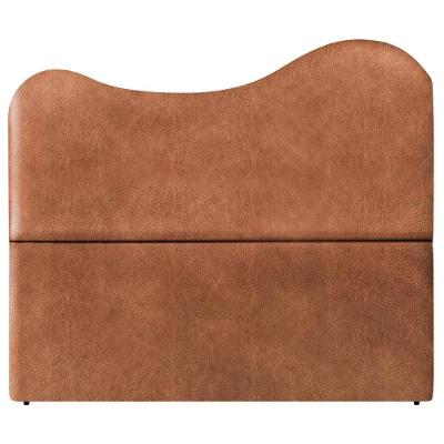 Cabeceira Casal Selena 140cm Madeira Maciça Estofada em Corino Camel Arte das Cabeceiras