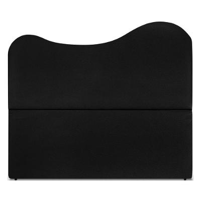 Cabeceira Casal Selena 140cm Fixação no Box Madeira Maciça Corino Preto Arte das Cabeceiras