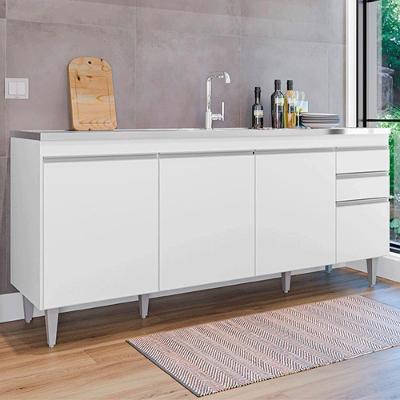 Balcão de Cozinha para Pia Apex G96 2 Gavetas Mdf-mdp Branco Gran Belo