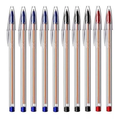 Caneta Esferográfica Oem Cristal 0.8 Fine Plus Kit 10 Unidades Azul Preto Vermelho