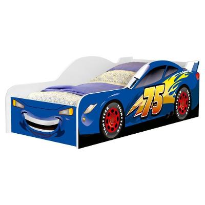 Cama Infantil Carros 4042 Montessoriana Mdf Azul Milani Movelaria