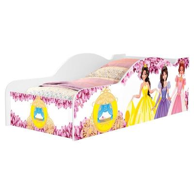 Cama Infantil Carro Personagens 1154 Princesas Mdf Rosa Milani Movelaria