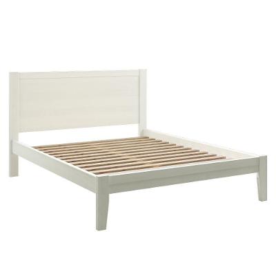 Cama Queen 2809 em Madeira Maciça Taeda Branco Milani Movelaria