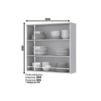 Armário de Cozinha Modulado  Americana c/ 2 Portas Branco - Henn