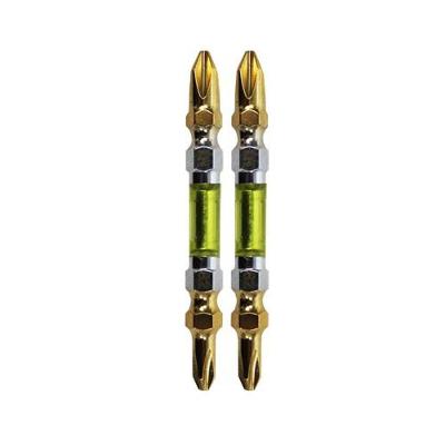 Bits para Parafusadeira Super Pro Ph1 e Ph2 Duplos 65mm Jogo com 2 Peças Dtools