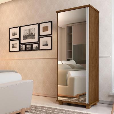 Armário Organizador com Espelho 1 Porta Hawking G37 MDP Malbec Gran Belo