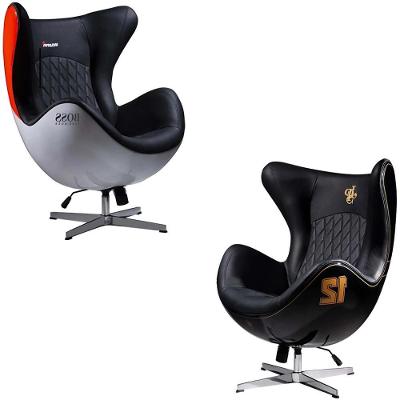 Conjunto de Poltronas Decorativas Egg Chair Mp4 Sn 88-lotus 12 G53 Preto Gran Belo