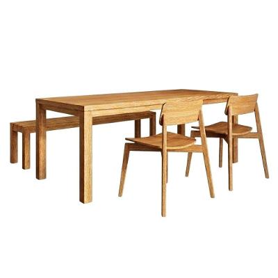 Conjunto de Jantar Nature 4 Lugares Tampo em MDF com Banco e 2 Cadeiras Rustic Milani Movelaria