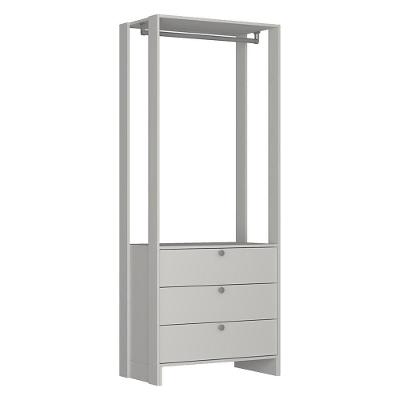 Closet Modulado EY102 3 Gavetas MDP 200x80cm Branco Nova Mobile para Quarto
