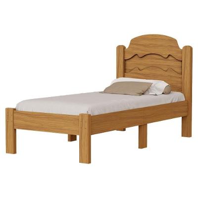 Cama de Solteiro Iris Flex em Mdf 195x94cm Marrom com Cabeceira com Recorte Milani Movelaria