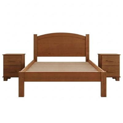 Cama Casal 1149C 2 Mesas de Cabeceira 1137C Madeira Maciça Taeda Castanho Milani Movelaria