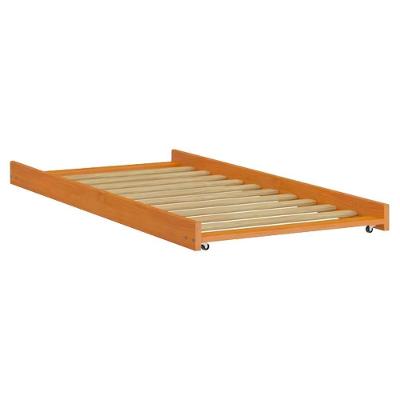 Cama Auxiliar Solteiro 715LA com Rodízios Madeira Maciça Mel Acetinado Milani Movelaria