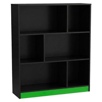 Estante Multiuso B25 6 Nichos em MDP 90cm Preto Verde Nova Mobile