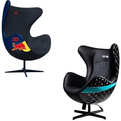Conjunto Poltronas Decorativas Egg Chair Rb No33 Hamilton No44 G53 Couro Sintético Preto Gran Belo
