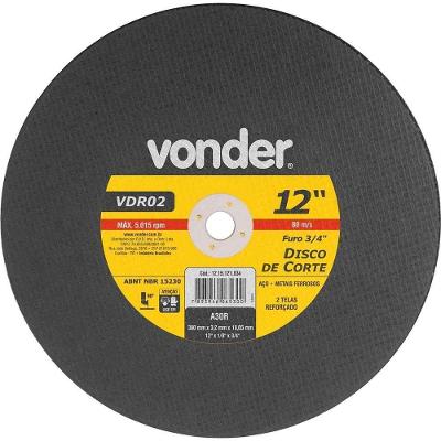 Disco de Corte 300mm X 3,2mm X 19,10mm VDR 02 para Aços e Ferrosos Vonder