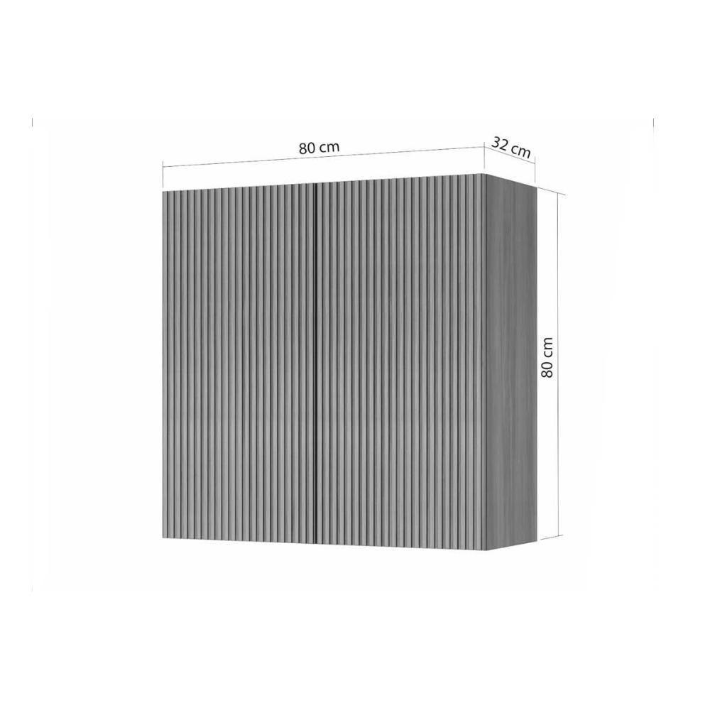 Armário Aéreo P/ Cozinha Rainha C/ 2 Portas 80 Cm Nature - Nesher - 2