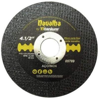Disco de Corte Fino Navalha 4.1-2x1,0x7-8 05789 Aço Inox 115x1,0x22,2mm Fenior