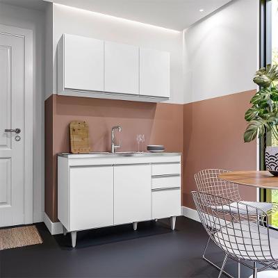 Conjunto Balcão de Cozinha para Pia Pursat G96 Mdf-mdp Branco Gran Belo