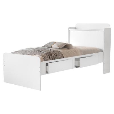 Cama Solteiro com Baú 2 Gavetas Tamires em Mdf 220x98cm Branco Milani Movelaria