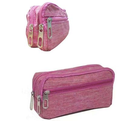 Estojo Escolar OEM Jyl 828 Triplo Grande com 3 Divisórias 22x11x10cm Rosa