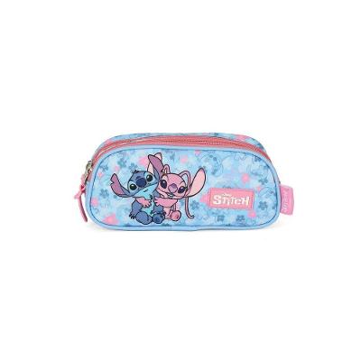 Estojo Escolar OEM Disney Stitch 3 Divisórias 1,1L em Poliéster Impermeável Rosa