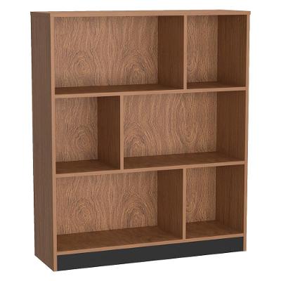Estante Multiuso B25 Moderna 3 Prateleiras 6 Nichos MDF-MDP Preto Nova Mobile