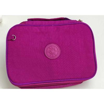 Estojo Escolar Grande OEM HX-7494-1929 3 Compartimentos 72 Furos em Poliéster 22x15,5x0,5cm Roxo