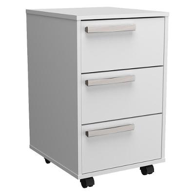 Gaveteiro para Escritório B26 Moderno 3 Gavetas com Rodízios Branco Nova Mobile