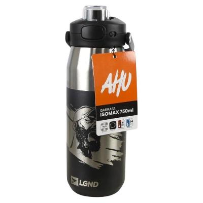 Garrafa Térmica Ahu Legendários 0,75L Inox com Tampa Copo para Trabalho e Passeio Preto Nautika