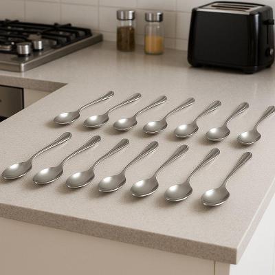 Kit 12 Colher de Café Beta Aço Inox Polido para Mesa Posta Uso Diário Inox