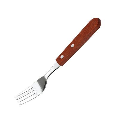 Kit 12 Garfo de Mesa com Cabo de Madeira em Aço Inox para Refeições e Encontros Especiais