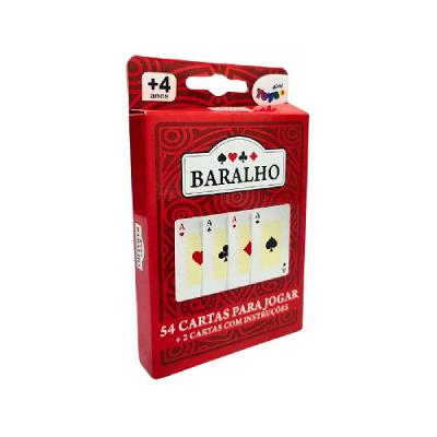 Jogo de Cartas Baralho 6339 com 54 Peças para Diversão em Família Mini Toys