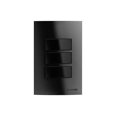 Conjunto 3 Interruptores Simples Linha Brava 10A 250V Preto Soprano
