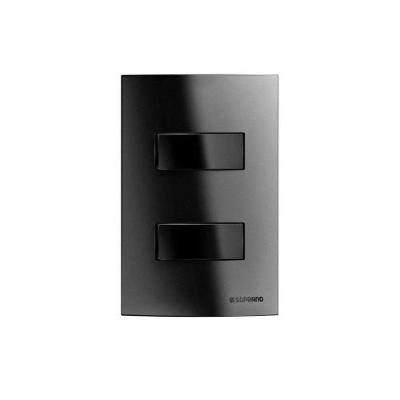Conjunto 2 Interruptores Simples Linha Brava 10A 250V Preto Soprano